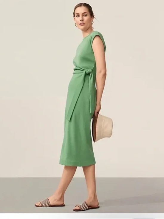 Ann Taylor Dresses & Skirts - NWT Sleeveless Green Tie-Waist Knit Midi Dress Ann Taylor